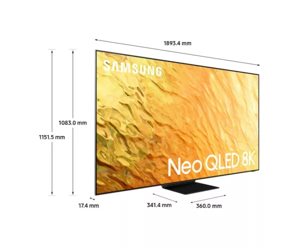 Samsung QE85QN800BTXZT Qn800B Smart tv 85 "qled 8k - edelstahl – Bild 11