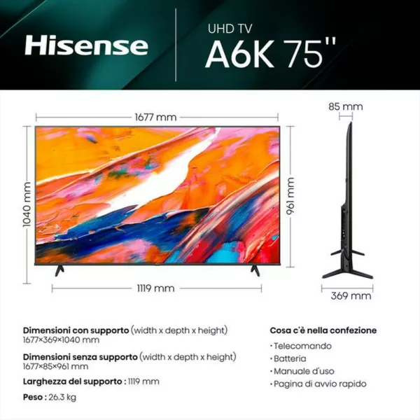 Hisense 75A69K 75-zoll-4k-ultra-hd-led-smart-tv – schwarz – Bild 2