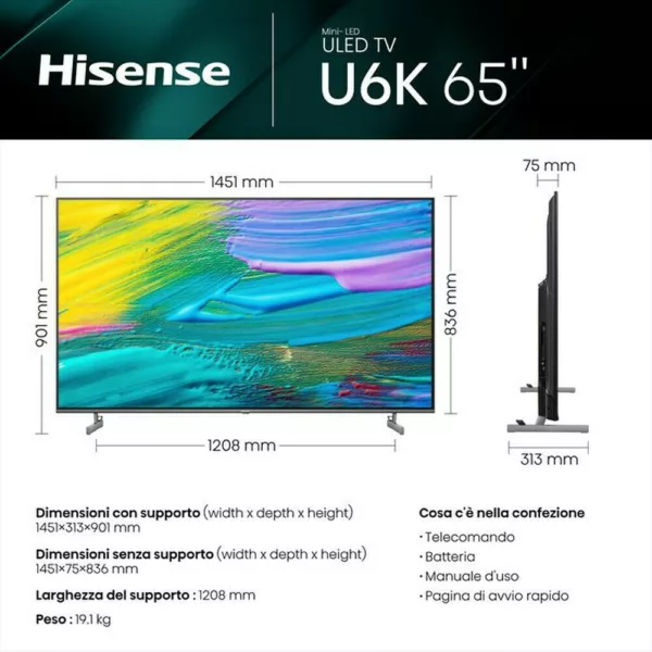 Hisense 65U69KQ 65-zoll-4k-ultra-hd-uled-smart-tv – silber – Bild 2