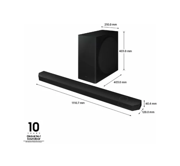 Samsung HW-Q800D/ZF Soundbar mit subwoofer – 5.1.2 kanäle – schwarz – Bild 2