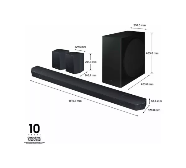 Samsung HW-Q930D/ZF Serie Q Soundbar mit subwoofer – 9.1.4 kanäle – schwarz – Bild 2