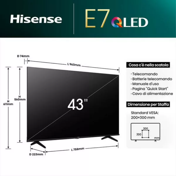 Hisense 43E79NQ Qled 43-zoll-4k-ultra-hd-smart-tv – schwarz – Bild 4