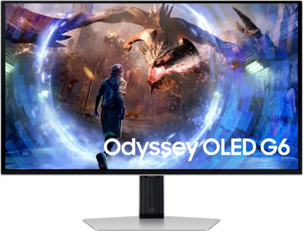 Samsung LS27DG600SUXEN Odyssey G6 27-zoll-qhd-flach-oled-gaming-monitor – silber