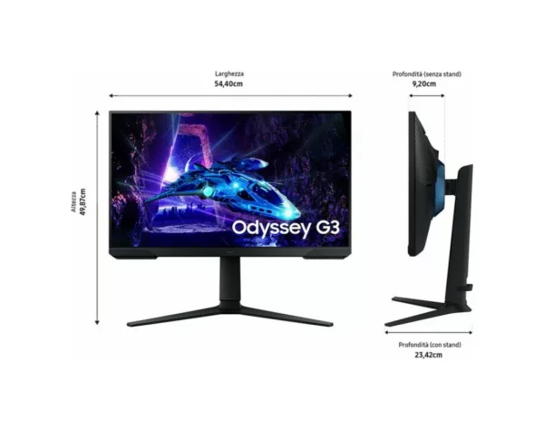 Samsung LS24DG300EUXEN Odyssey G3 - G30D 24'' fhd-flach-gaming-monitor – schwarz – Bild 3