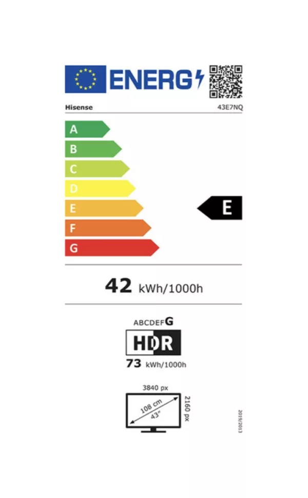 Hisense 43E7NQ Qled 43" 4k ultra hd smart tv - dunkelgrau – Bild 10