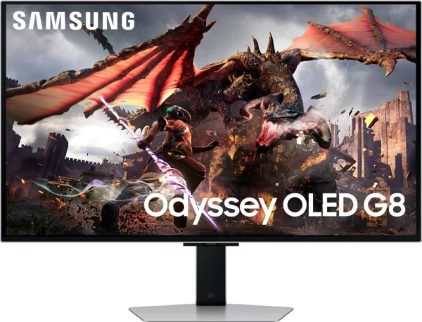 Samsung LS32DG800SUXEN Odyssey G8 32'' uhd flacher oled-monitor – silber