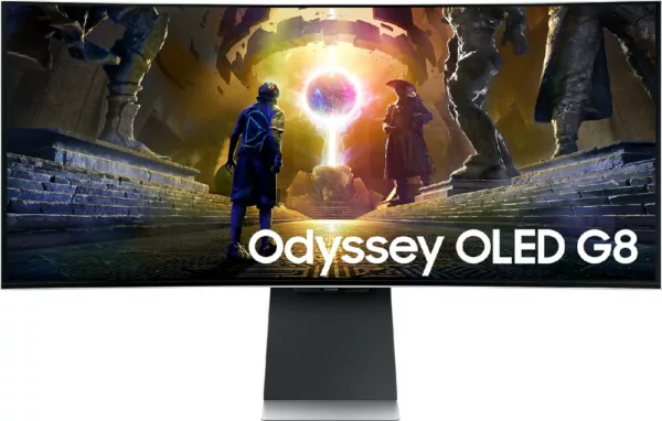 Samsung LS34DG850SUXEN Odissey G8 34'' wqhd gebogener oled-monitor – silber